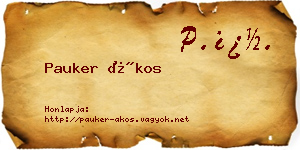 Pauker Ákos névjegykártya