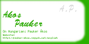 akos pauker business card