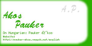 akos pauker business card